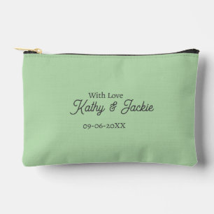 With love add couple name wedding simple minimal accessory pouch