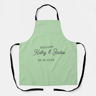 With love add couple name wedding simple minimal  apron