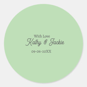 With love add couple name wedding simple minimal classic round sticker