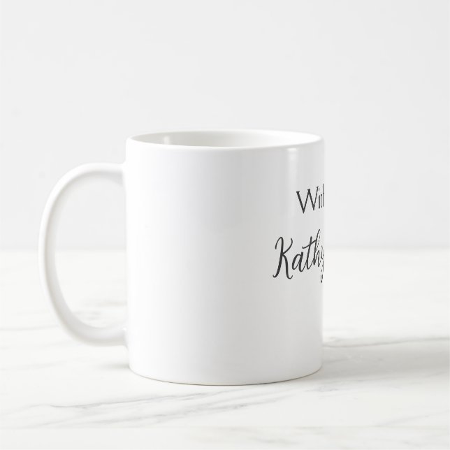 With love add couple name wedding simple minimal  coffee mug (Left)