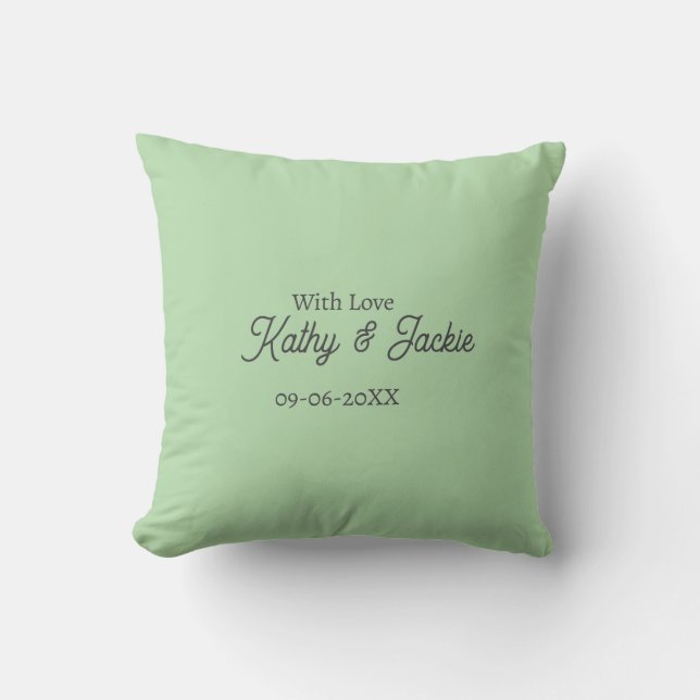 With love add couple name wedding simple minimal  cushion (Front)