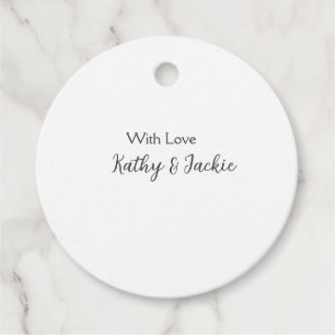 With love add couple name wedding simple minimal favour tags