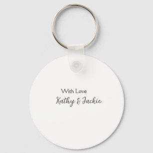With love add couple name wedding simple minimal  key ring