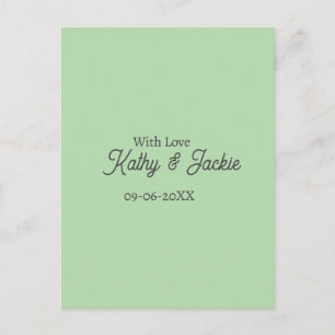 With love add couple name wedding simple minimal postcard
