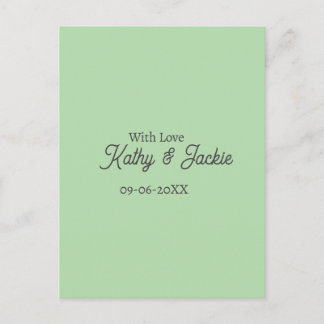 With love add couple name wedding simple minimal  postcard