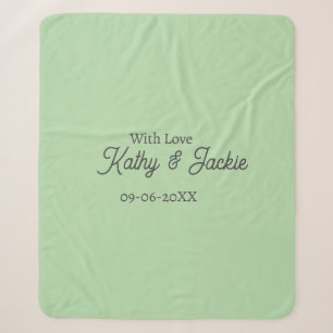 With love add couple name wedding simple minimal sherpa blanket