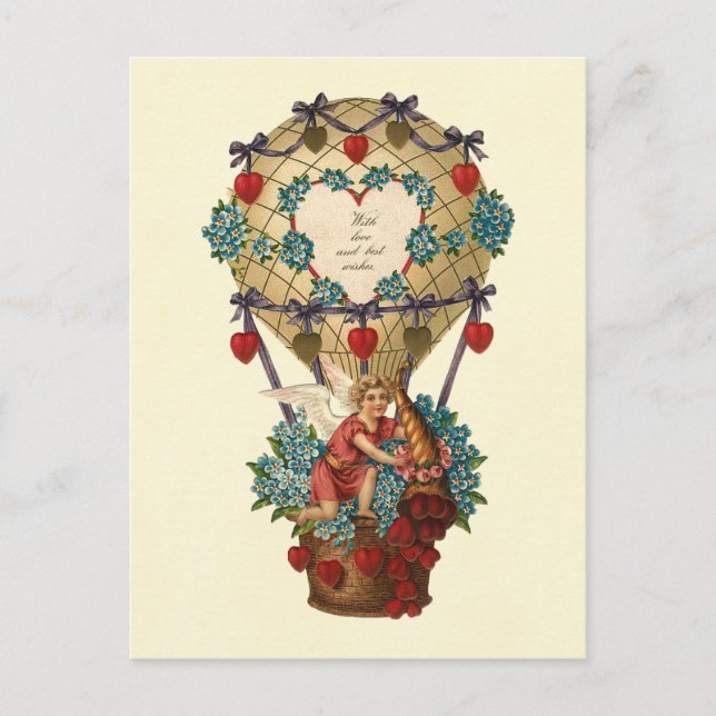 With Love and Best Wishes Valentine Holiday Postcard (Front)