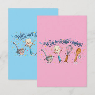 With Love and Confetti Cute Cooking Utensils Thank You Card