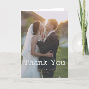 With Love and Gratitude, Chic Photo Wedding  Thank You Card