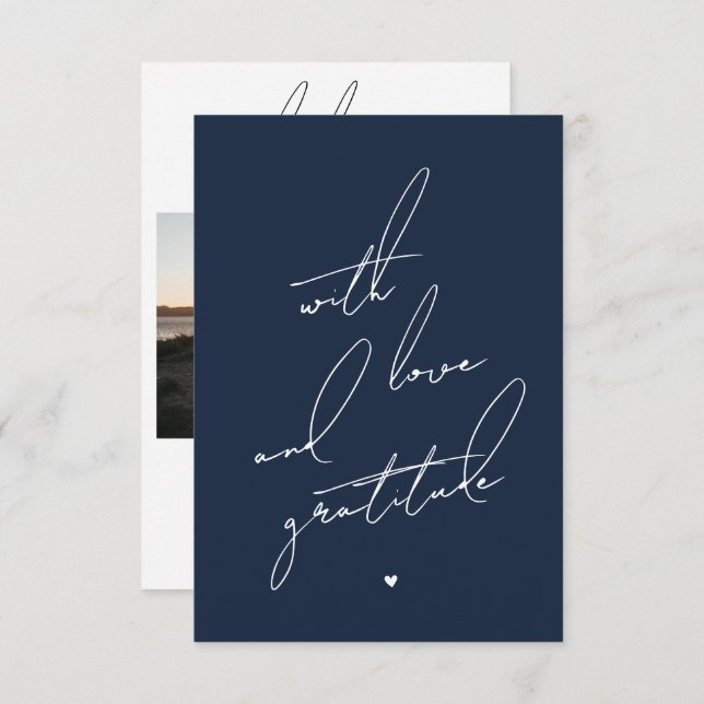 With Love and Gratitude Pre Printed Message  Thank You Card (Front/Back)