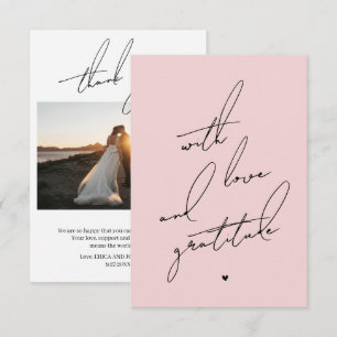 With Love and Gratitude Pre Printed Message Thank You Card