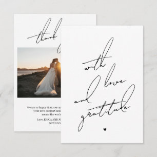 With Love and Gratitude Pre Printed Message  Thank You Card