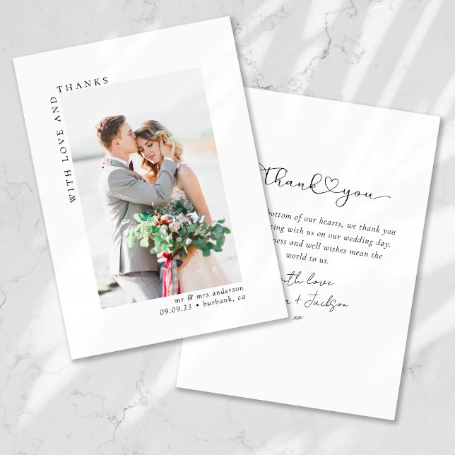 With Love and Thanks Photo Wedding Thank You Card (Creator Uploaded)