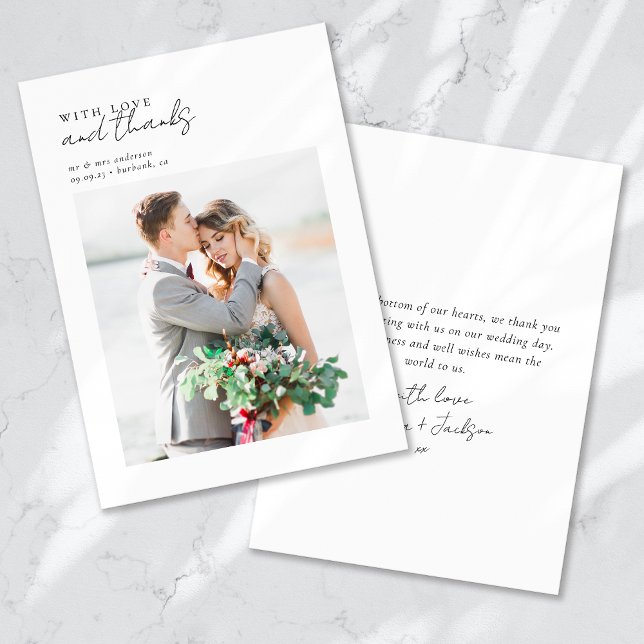 With Love and Thanks Photo Wedding Thank You Card (Creator Uploaded)
