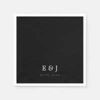 With Love Black & White Elegant Monogram Wedding