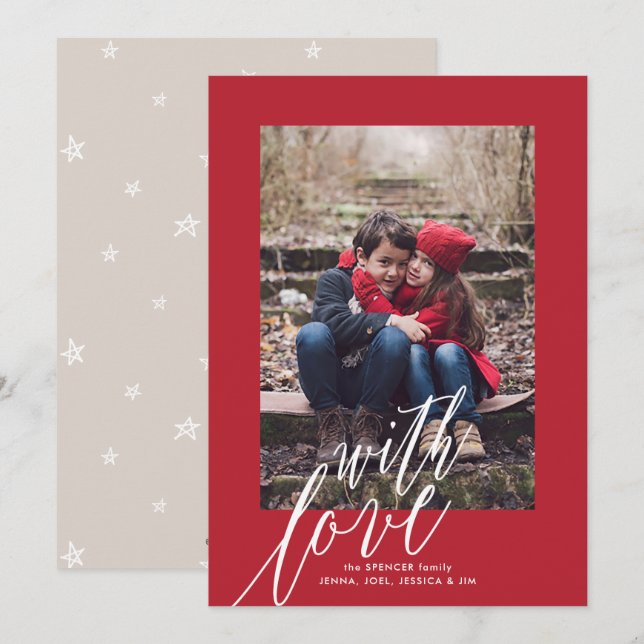 With Love Christmas Holiday Photo Card (Front/Back)