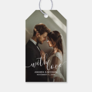 'With Love' Custom Photo Wedding Favour Gift Tags