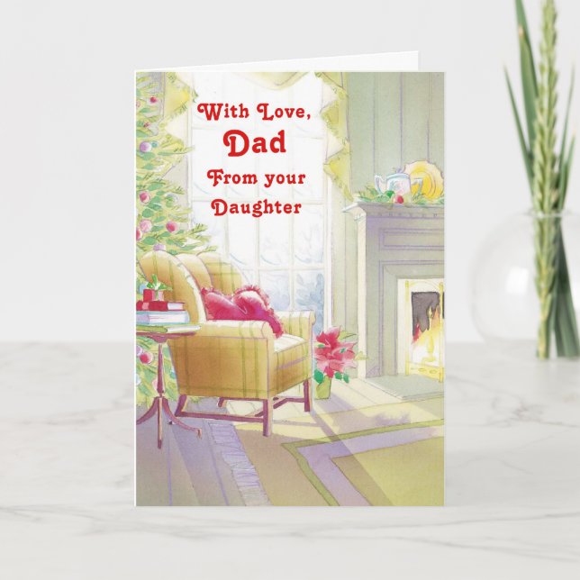 With Love Dad From Your Daughter Holiday Card (Front)