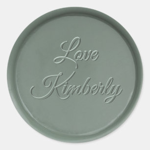 With love Dark Sage Wax Seal Sticker
