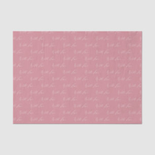 With Love Elegant Calligraphy Pink Wedding Tissue Paper