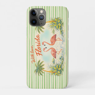 With Love Florida Vintage Style Flamingo Towel iPhone 11 Pro Case