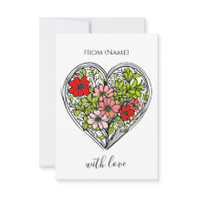 with love flower greeting card