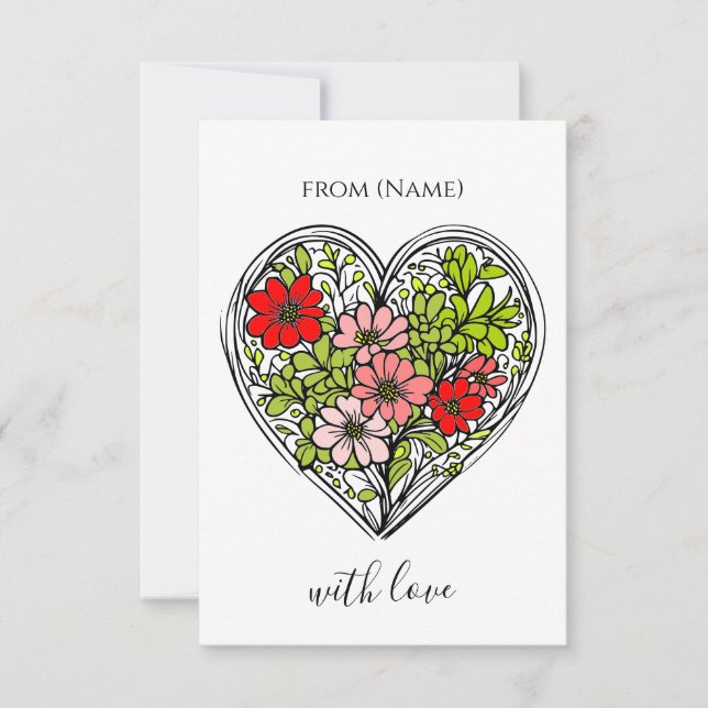 with love flower greeting card (Front)