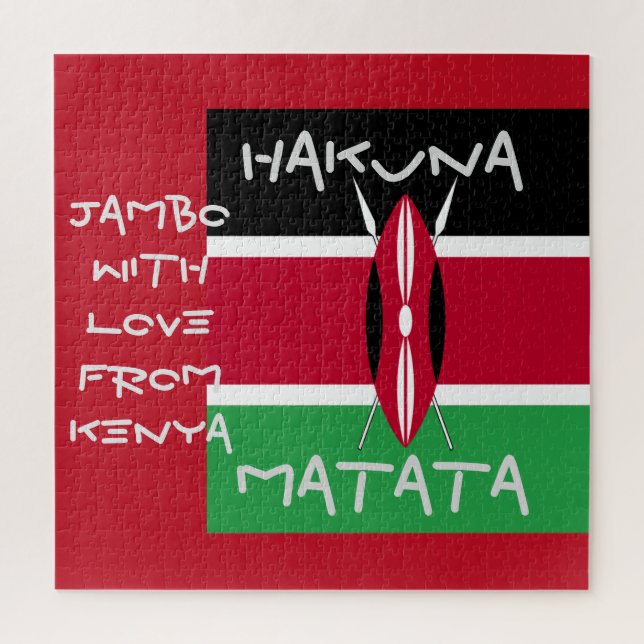 With Love From Kenya Jambo Hakuna Matata Jigsaw Puzzle (Vertical)