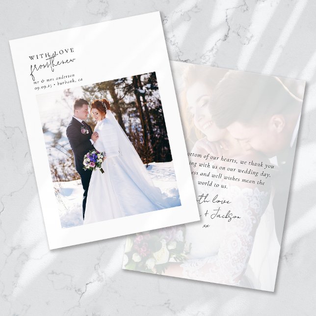 With Love from the New Mr & Mrs Wedding Thank You Card (Creator Uploaded)