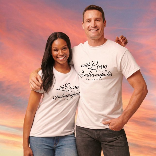 With Love From Wedding Merch Station T-Shirt (Ditch the expected wedding favors and gift your wedding guests something they'll actually use! )