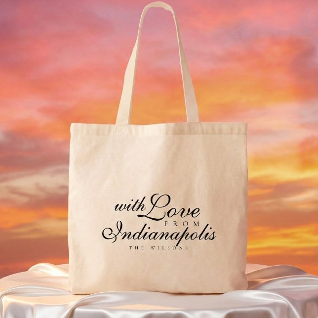With Love From Wedding Merch Station Tote Bag (Ditch the expected wedding favors and gift your wedding guests something they'll actually use! )