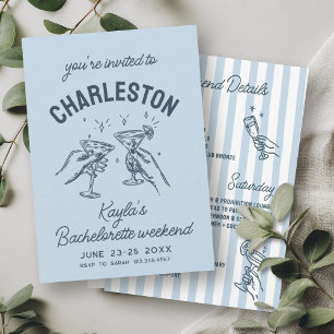 With Love From [Your City] Blue Bachelorette Party Invitation
