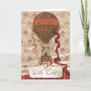 With Love Hot Air Balloon Greeting Card