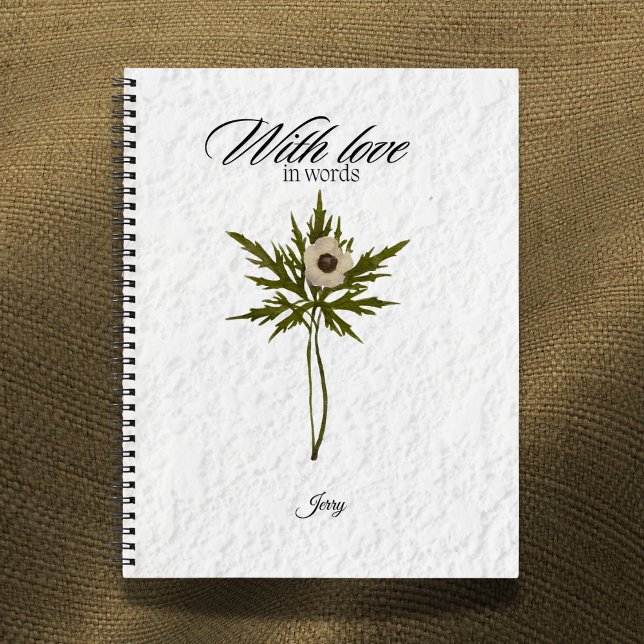 With Love in Words Personalized Dried Floral Notebook (Creator Uploaded)