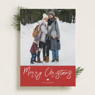 With Love Merry Christmas Typography Photo Card