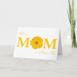 With Love Mum on Mother's Day Gerbera Daisy Flower Card