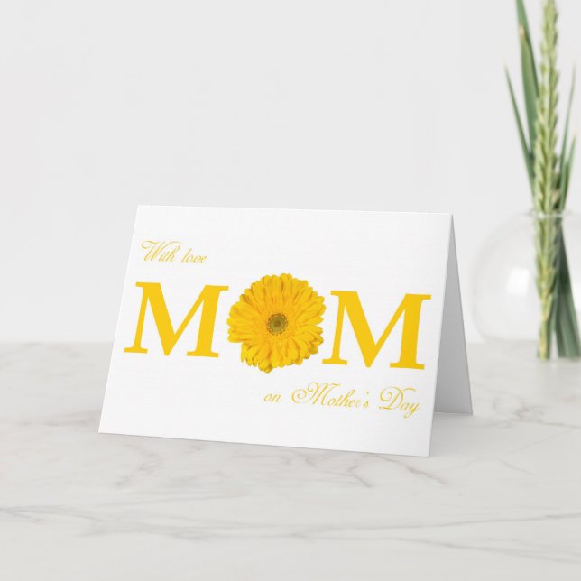 With Love Mum on Mother's Day Gerbera Daisy Flower Card (Front)
