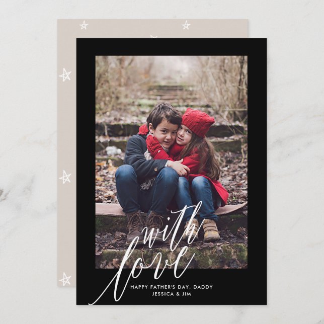 With Love on Father's Day Photo Greeting Card (Front/Back)