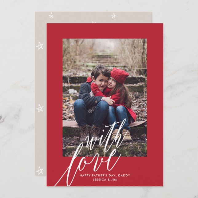 With Love on Father's Day Photo Greeting Card (Front/Back)