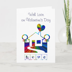 With Love on Valentine's Day-Lesbian Holiday Card