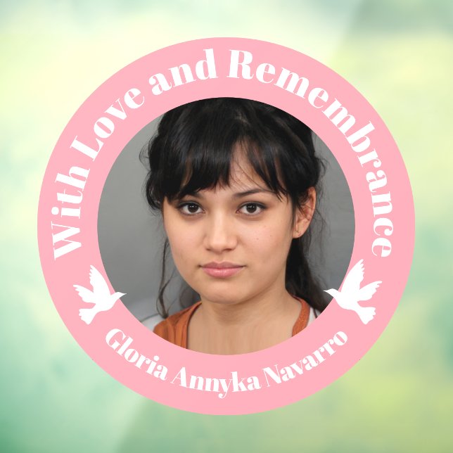 With love pink two white doves photo remembrance w (Sheet 3)