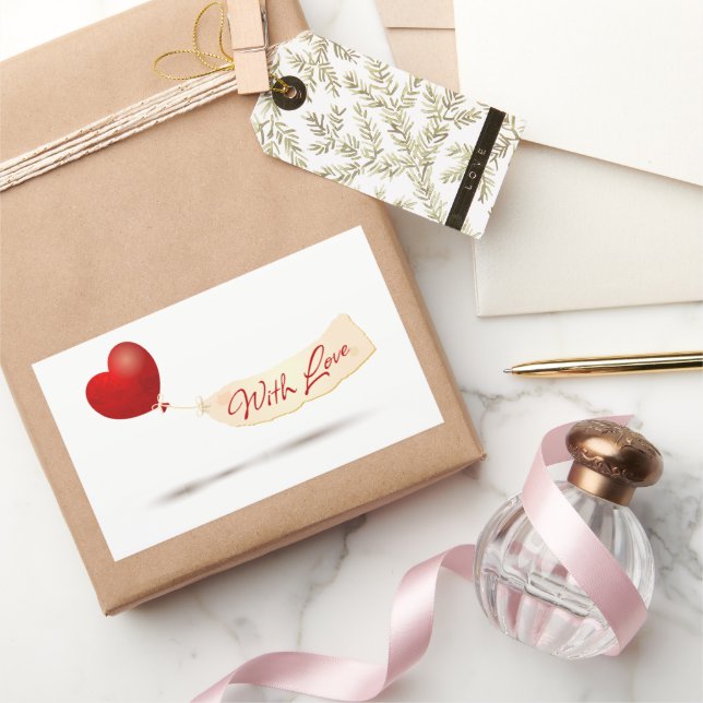 With Love  Rectangular Sticker (Gifting)