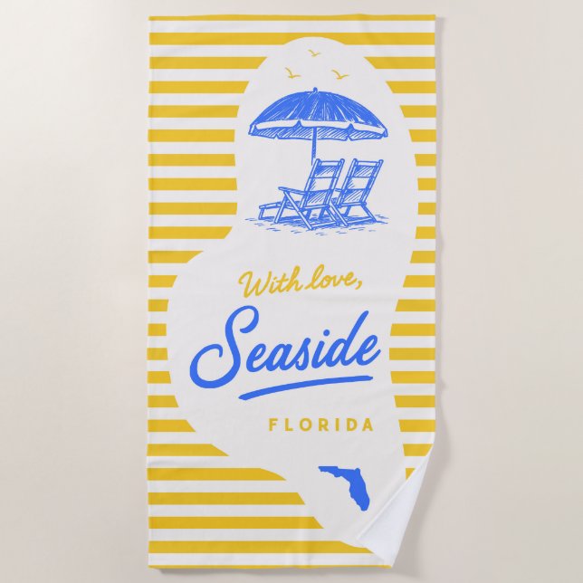 With Love Seaside Beach Towel (Front)