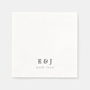 With Love Simple Elegant Couple Monogram Wedding Napkin