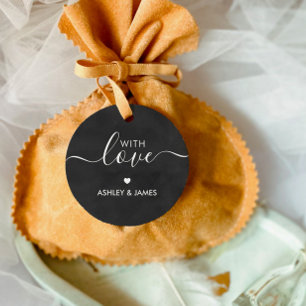 With Love Tags, Wedding Gift Tag, Chalkboard Favour Tags