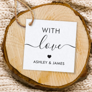 With Love Tags, Wedding Gift Tag, Kraft Favour Tags
