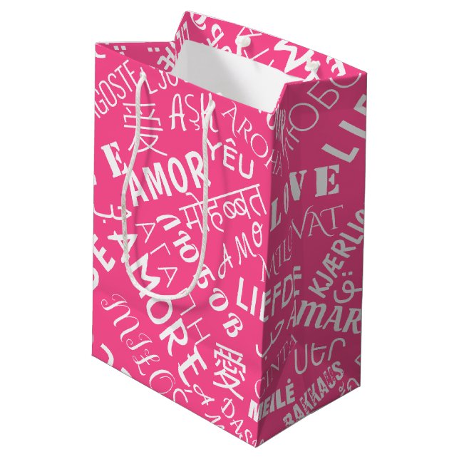 With Love Text Gift Bag (Back Angled)