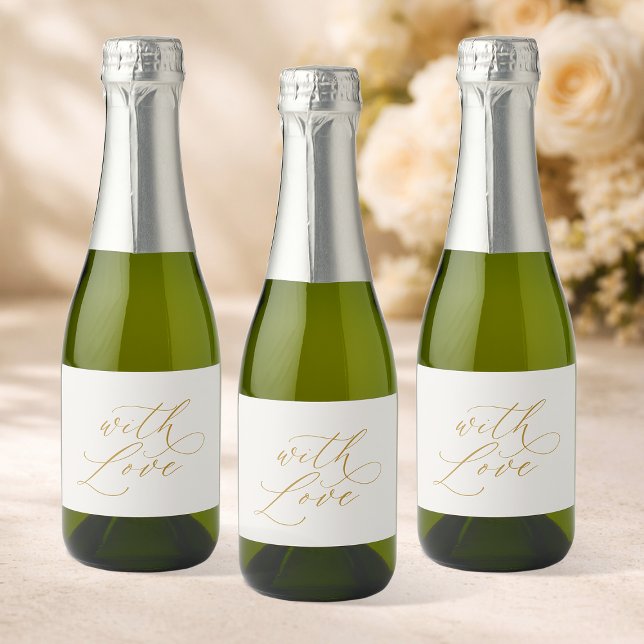 With Love Wedding Sparkling Wine Label (Creator Uploaded)