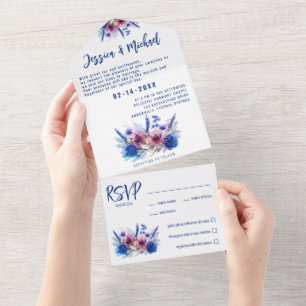 💍 With menu Pastel Whispers Meadows All In One Invitation