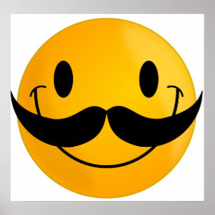 with Moustache Poster